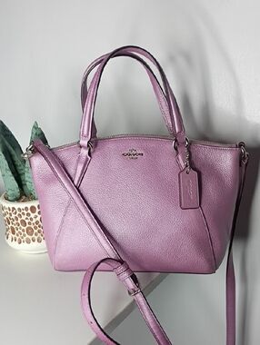 Coach Mini Kelsey Satchel Lavender Pink Pebbled Leather f22316